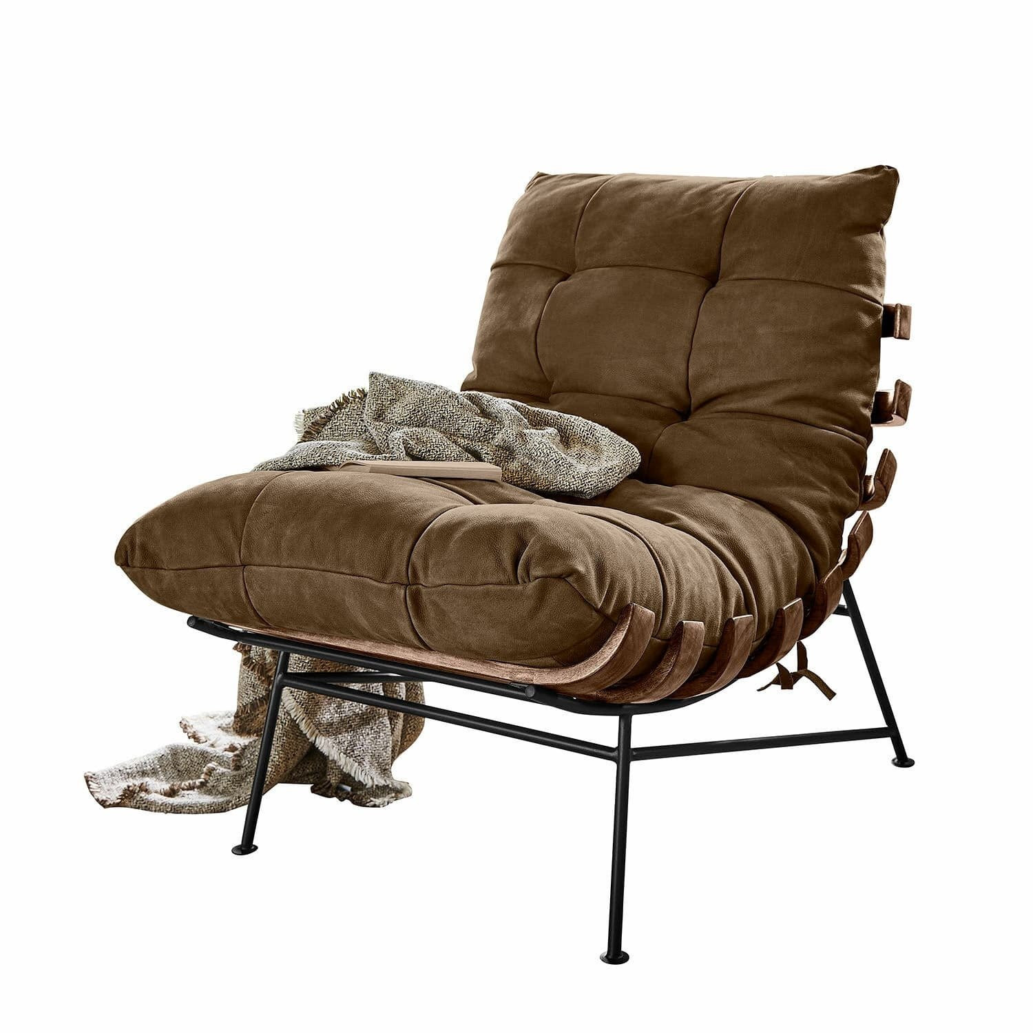 Loberon Fauteuil Horraine Relaxfauteuil bruin/grijs
