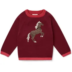 Tchibo - Kinder-Strickpullover - Kinder - Gr. 98/104 - weinrot