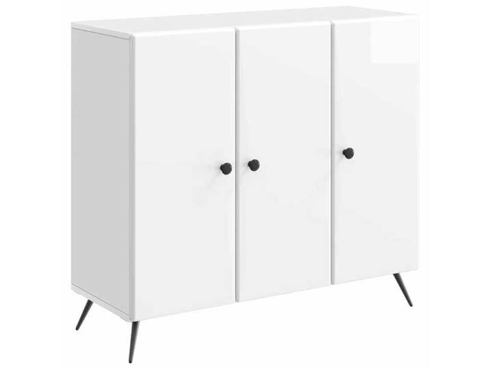 (ON SALE)Buffet - - Bahut - Bois d'ingénierie - Blanc brillant - 3 portes - 89 x 34 5 x 80 cm @FR66110