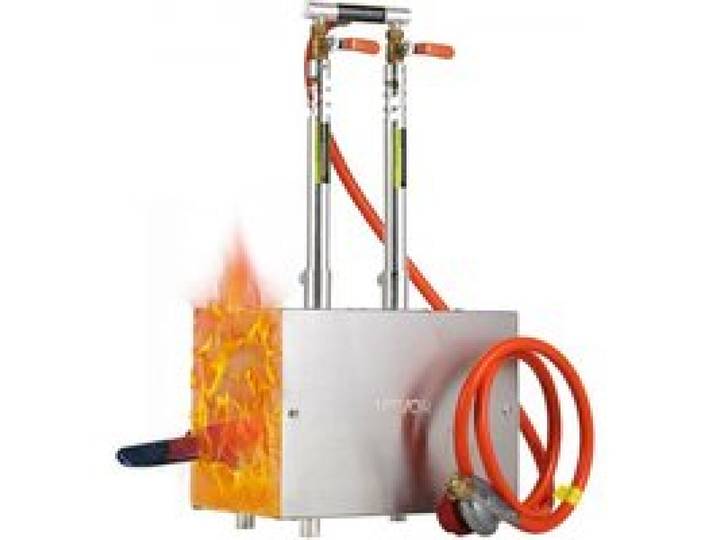 VEVOR tragbare Propangas-Schmiede mit 2 Brenner 1427 °C, Hufschmiede Schmiedeofen mit quadratischer Form, Edelstahl, Gasschmiedewerkzeuge und -ausrüstung, Schmelzofen Verwendung zum Metallschmieden