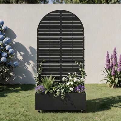 Lumibee Outdoor Arch Screen Privacy Fence with Planter Box Trellis