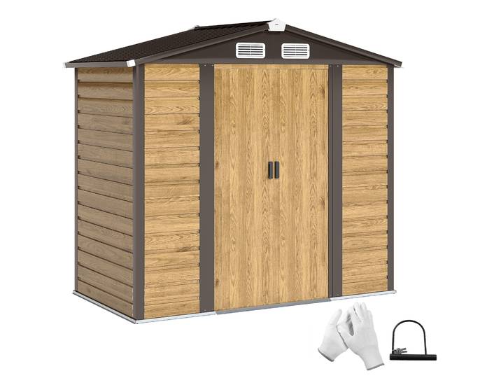 Outsunny Abri de jardin, tente de stockage, 2 portes zippées, abri de vélo, protection contre la pluie légère et le vent, 280 x