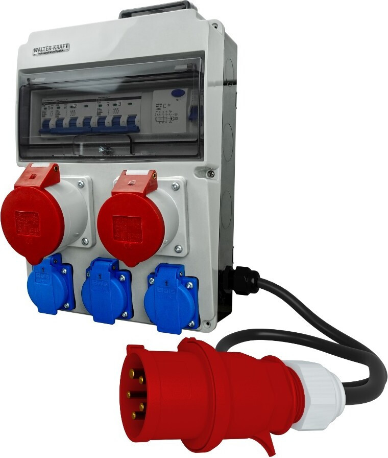 Doktorvolt Bouwstroomverdeeler met kabel en handgreep, 32A/16A, 3x230V, Bals 4335
