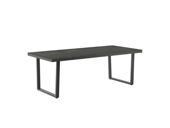 OUTLIV. Gartentisch 220x100cm Edelstahl/HPL Schweizer Kante Dunkelgrau