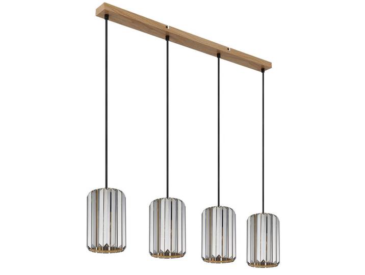 Globo Hängeleuchte, Grau, Braun, Metall, Glas, Holzoptik, länglich, 13.5x120x88 cm, CE, Lampen & Leuchten, Innenbeleuchtung, Hängelampen, Pendelleuchte
