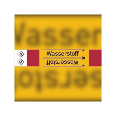 Rohrleitungskennzeichen Wasserstoff - 33000x105 mm Folie selbstklebend