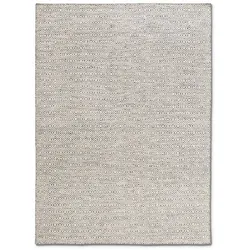 Handwebteppich Lindos 140 x 195 cm Mischgewebe Grau Anthrazit