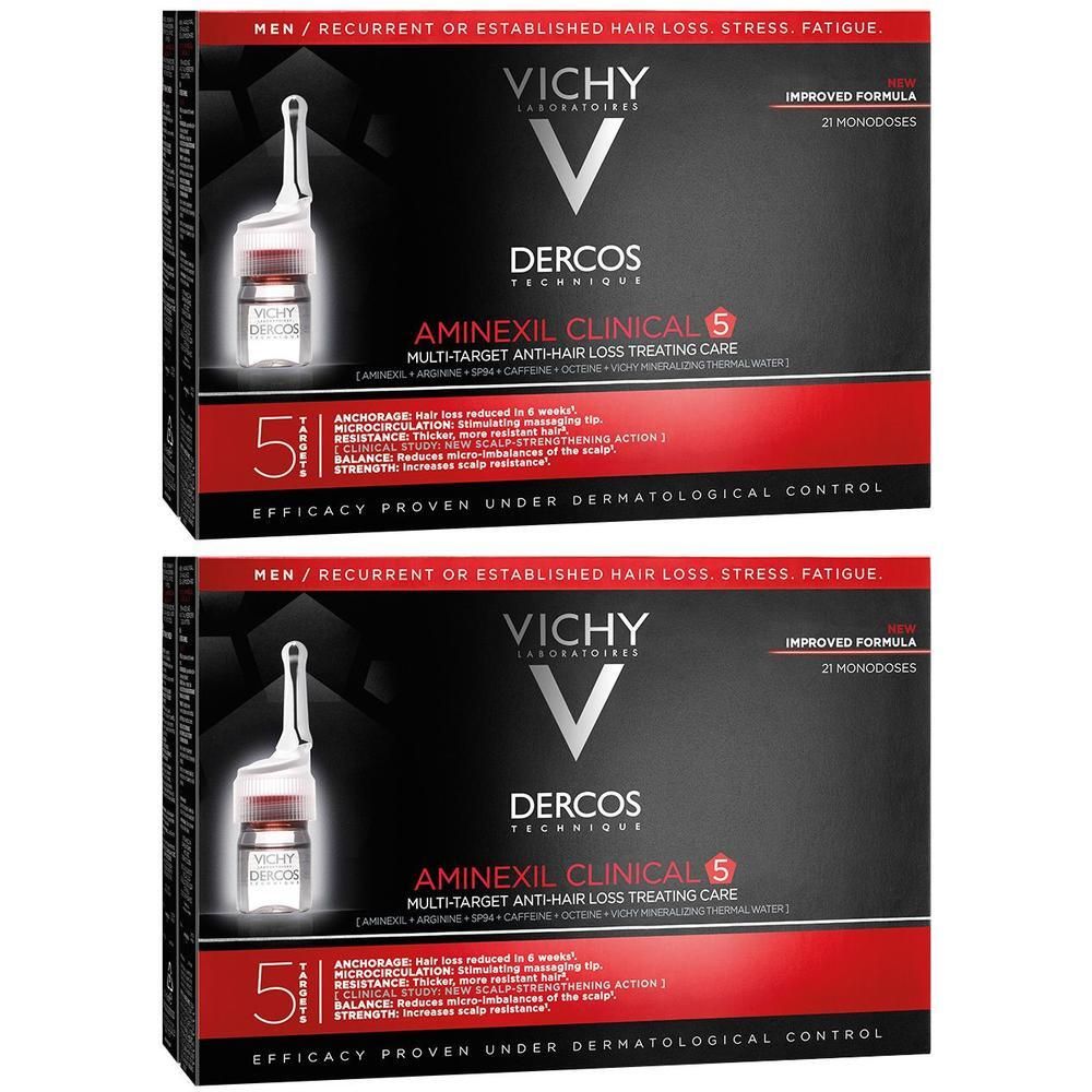 Vichy Aminexil Clinical 5 für Männer 2x 2x21x6 ml Flüssigkeit