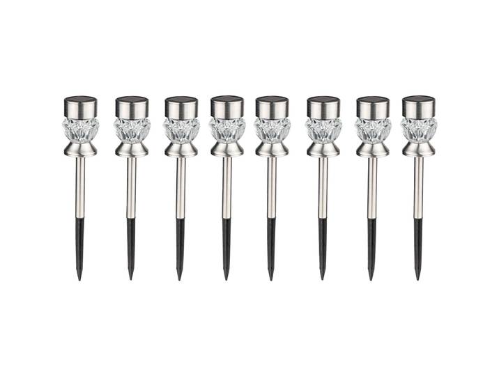 8er-Set LED Solarlampen Gartenstecker, RGB+Weiss, Ø 7 x H 36cm
