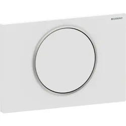 Geberit Sigma10 BetPl., rund, Spül-Stopp Sp. weiß matt, Etc/ poliert