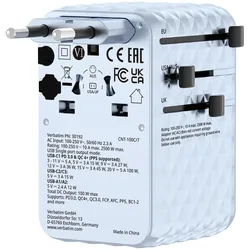 Verbatim, Reiseadapter, Charge n Travel 100W