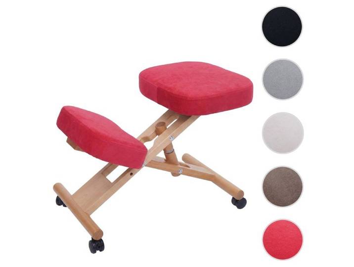 Chaise à genoux HWC-Q46 chaise à genoux réglable en hauteur sur roulettes rouge