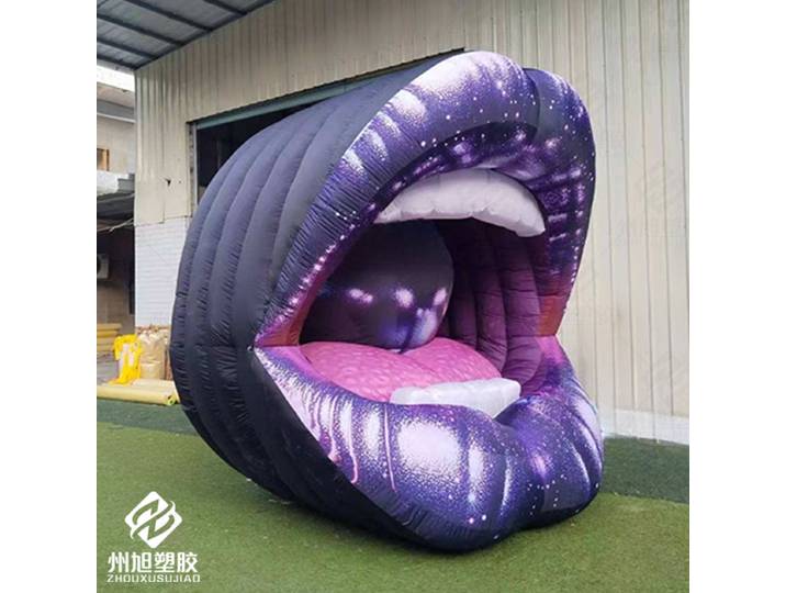 Bouche gonflable avec souffleur, accessoire de décoration d'événement à grande échelle pour centre commercial carré extérieur