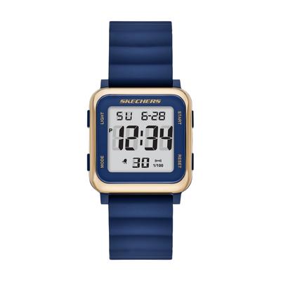 Chronograph SKECHERS "Beckworth", blau, Armbanduhren, Damen, Chronograph, Quarzuhr, Armbanduhr, Silikonarmband, digital, Tag, Wochentag, Monat