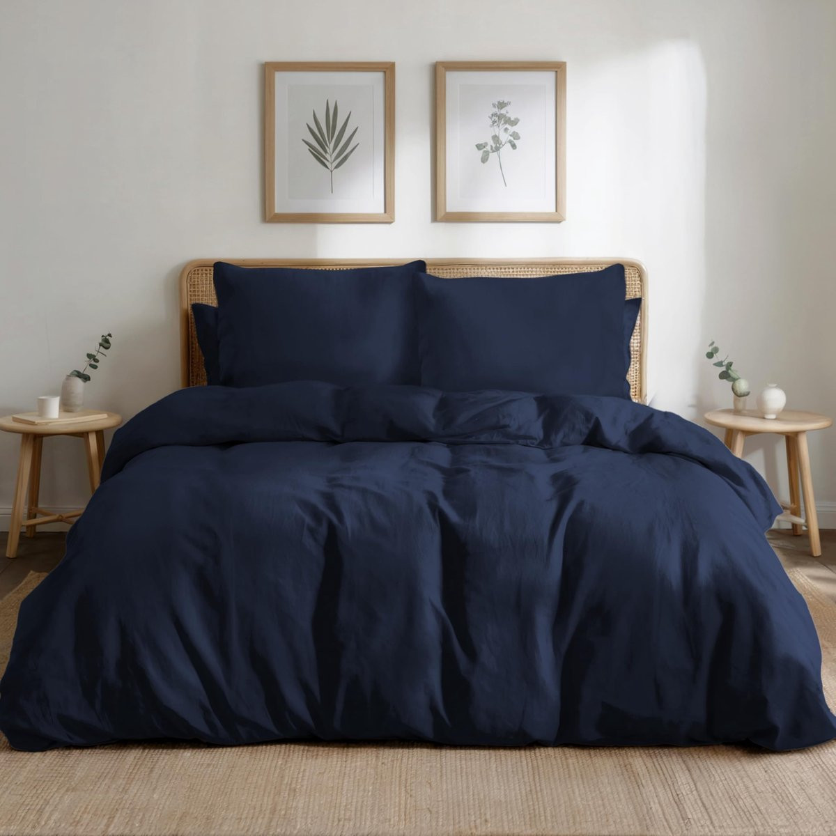 Omgoods Bedset van Percale Katoen met 2 Kussenslopen, 220 x 240 cm