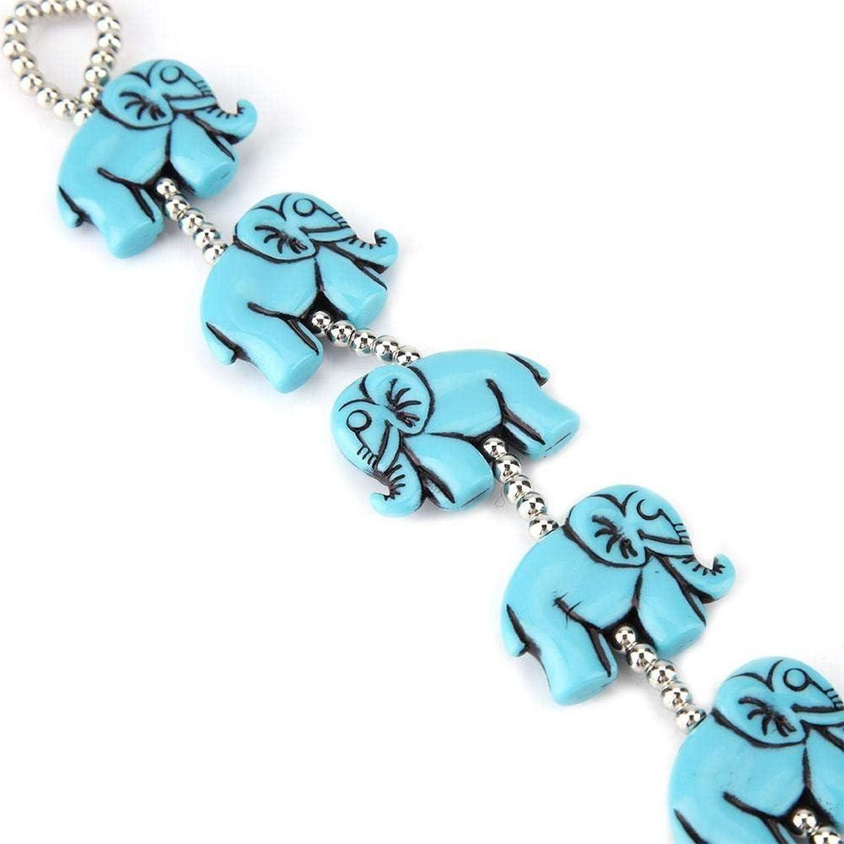 Turks Blauw Evil Eye Olifant Ornament Amulet - Zacht Blauw Glas Wanddecoratie voor Bescherming