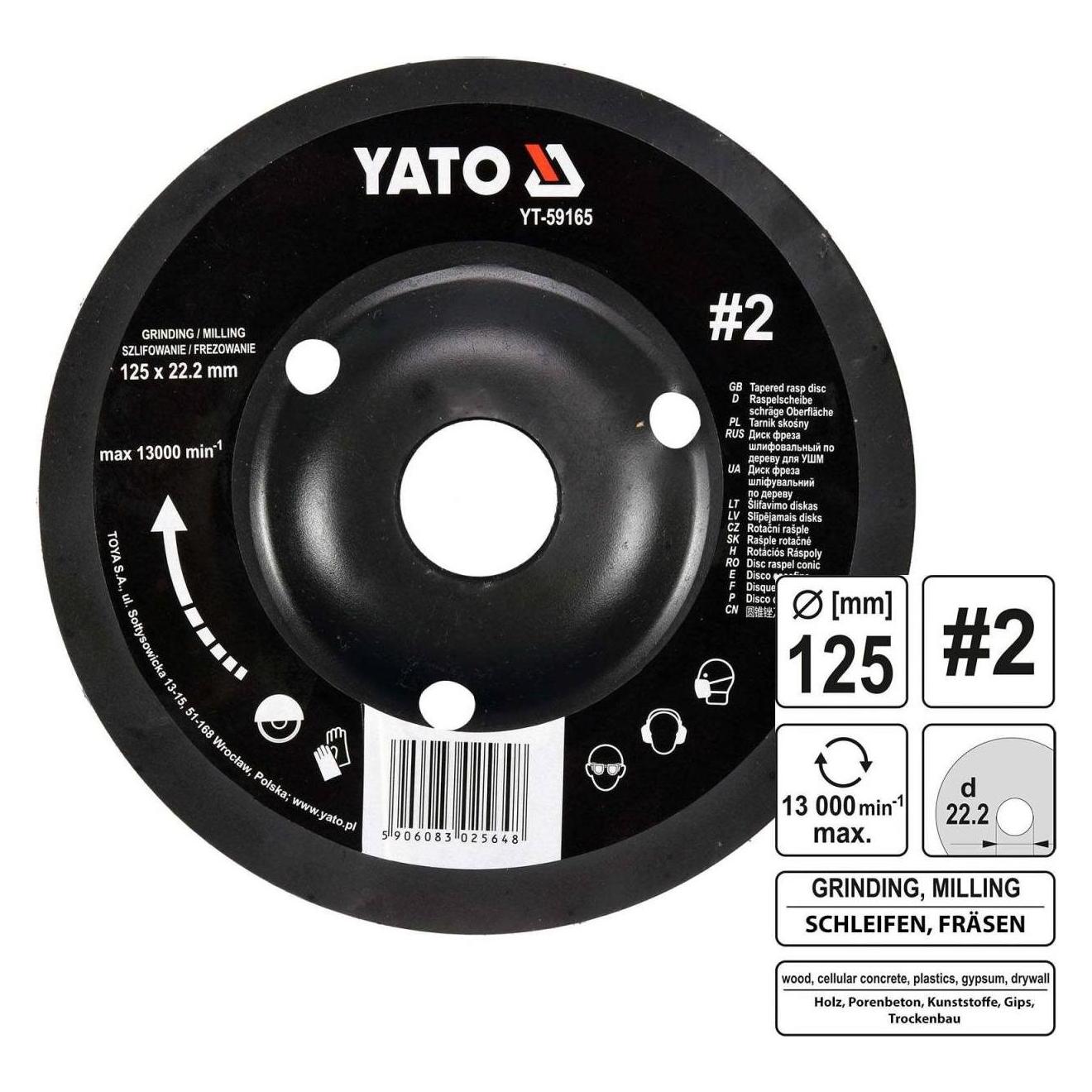 Yato Profi Raspelscheibe für Winkelschleifer 125mm Nr2 (YT-59165)