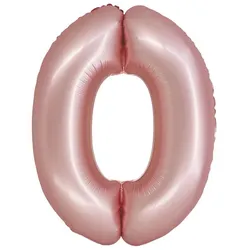 XL Folienballon roségold rosa matt Zahl 0
