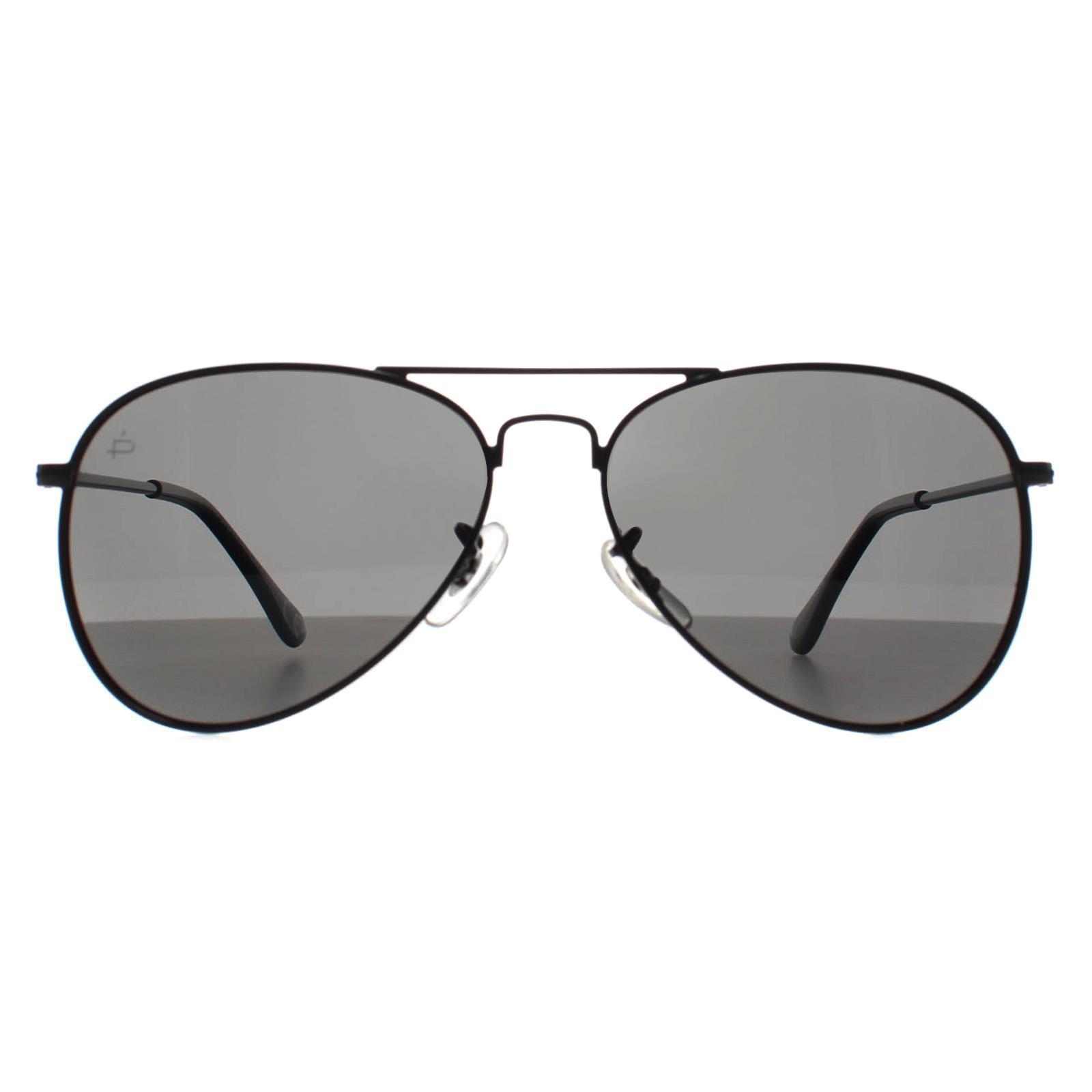 Prive Revaux Aviator Unisex Kaviaar Zwart Grijs Commando Mini