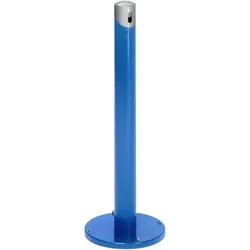 Standascher VAR Standsäule rund SG 105 R enzianblau mit verzinktem Innenbehälter und Doppelbartschloss