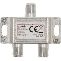 N SSPL210ME - Satelliten-Splitter, 5 - 2400 MHz, 6.5 dB, 1 Eingang, 2 Ausgänge