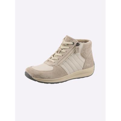 Stiefelette CASUAL LOOKS, Damen, Gr. 39, beige (sand), Glattleder, Rindsleder, Schuhe Stiefelette