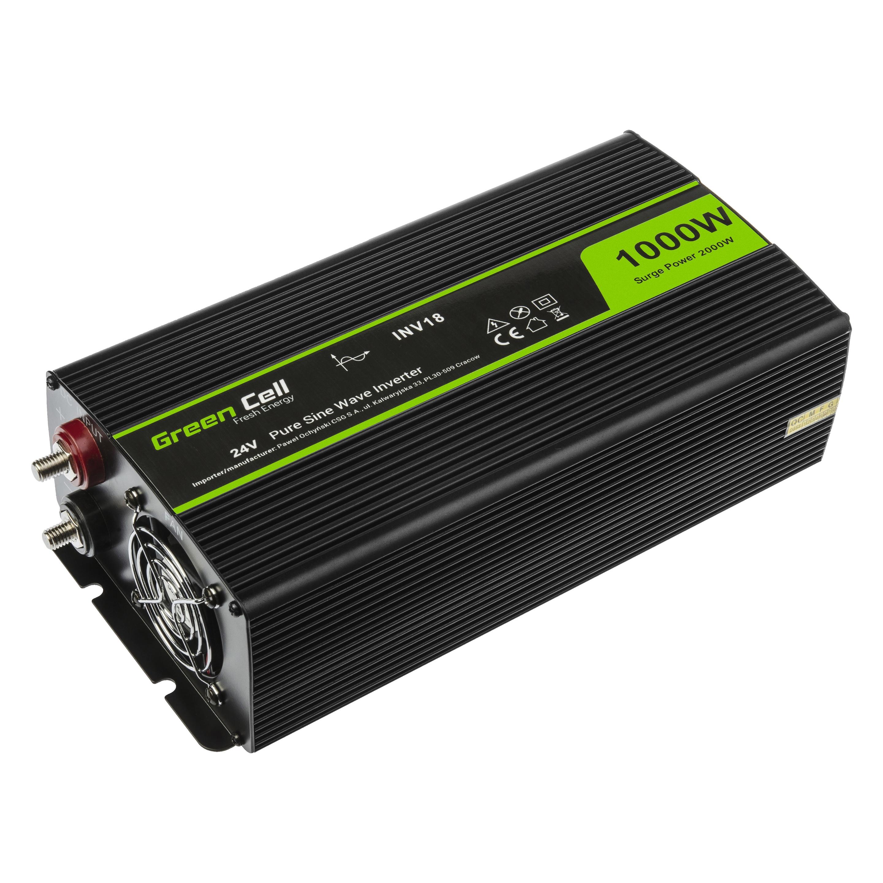 GreenCell Voltage Car Inverter 24V to 230V 1000W Full Sine Wave (INV18)