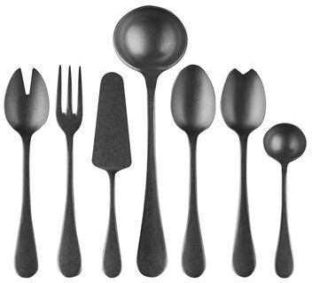 Mepra Stainless Steel w/PVD Titanium Coating 7-piece Vintage Oro Nero Full Serving Set