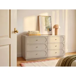 Kommode 6 Schubladen - Beige und Gold - VALONIRO