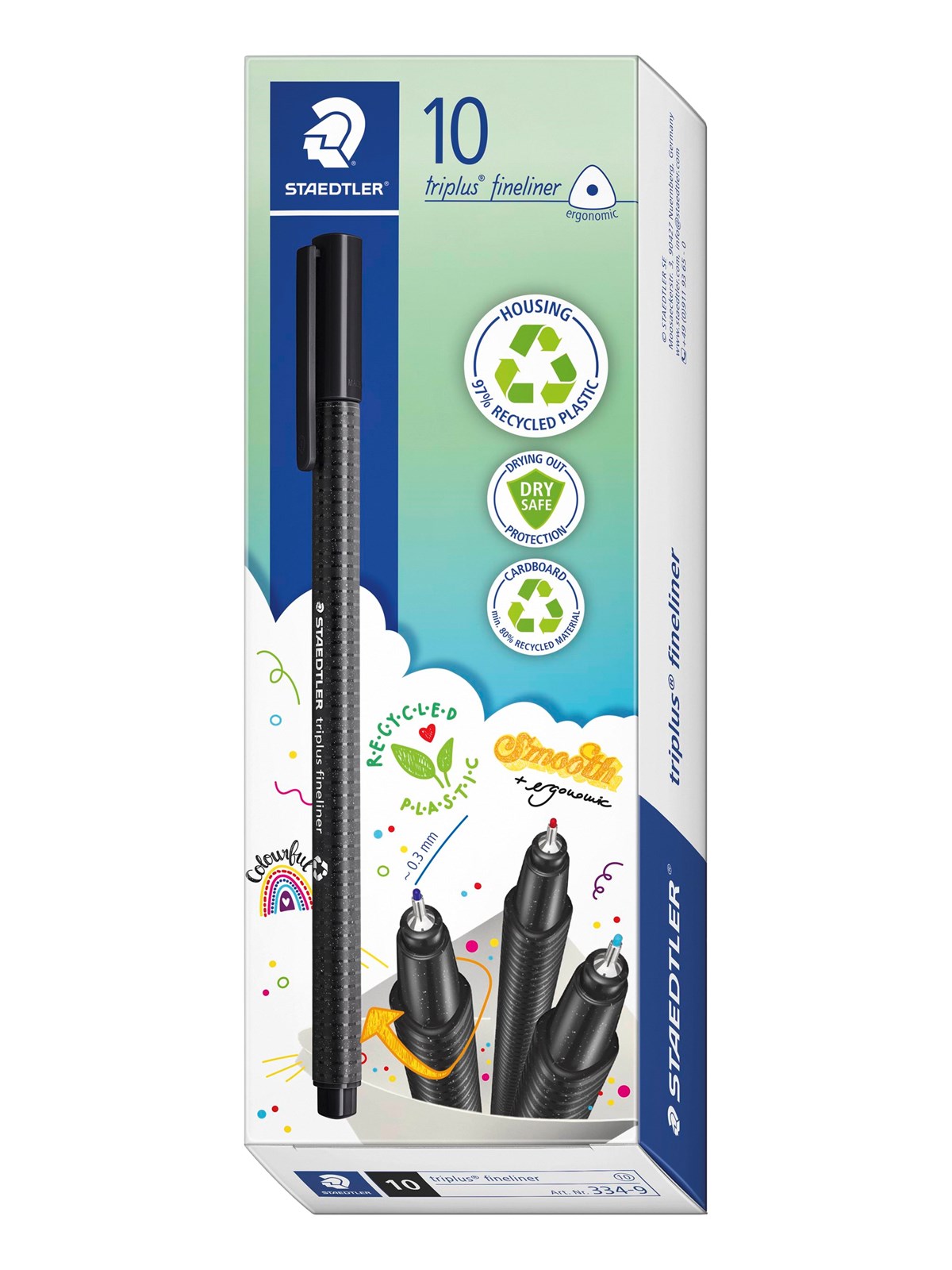 Staedtler Fineliner triplus rPP.10 pcs delft blue