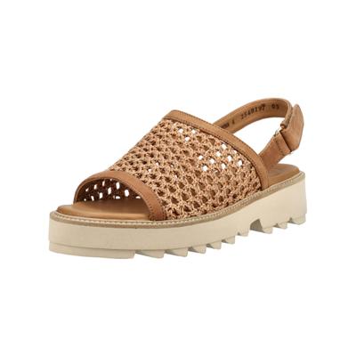 Riemchensandale PAUL GREEN "Paul Green Sandalen Leder/Textil", Damen, Gr. 40, Leder, braun, Leder, Textil, Schuhe Riemchensandale