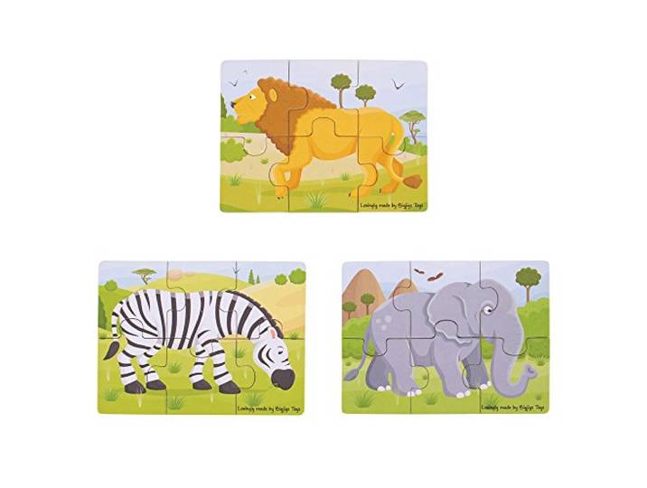 Bigjigs Toys Safari Puzzels Set - Houten Jigsaw