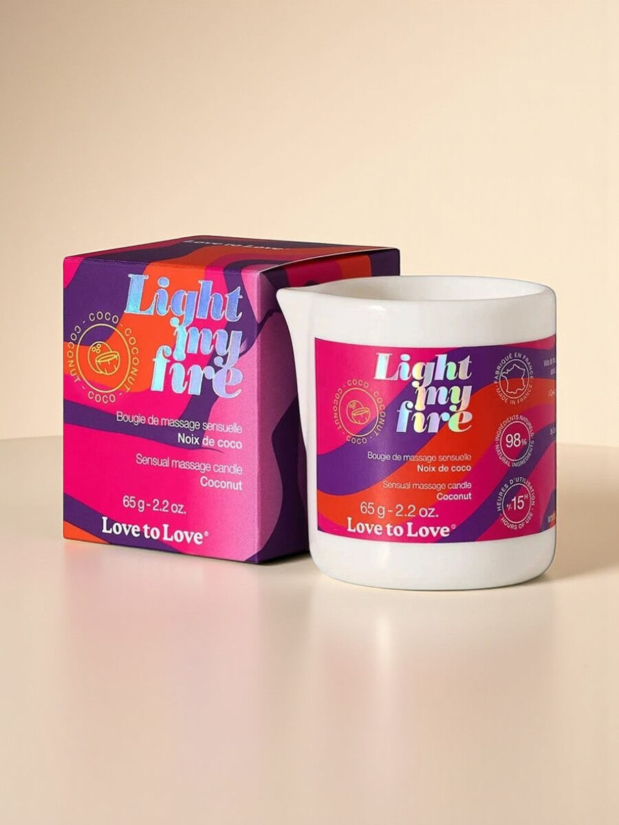 Love to Love Light My Fire Bougie de Massage - Noix de Coco - 65G