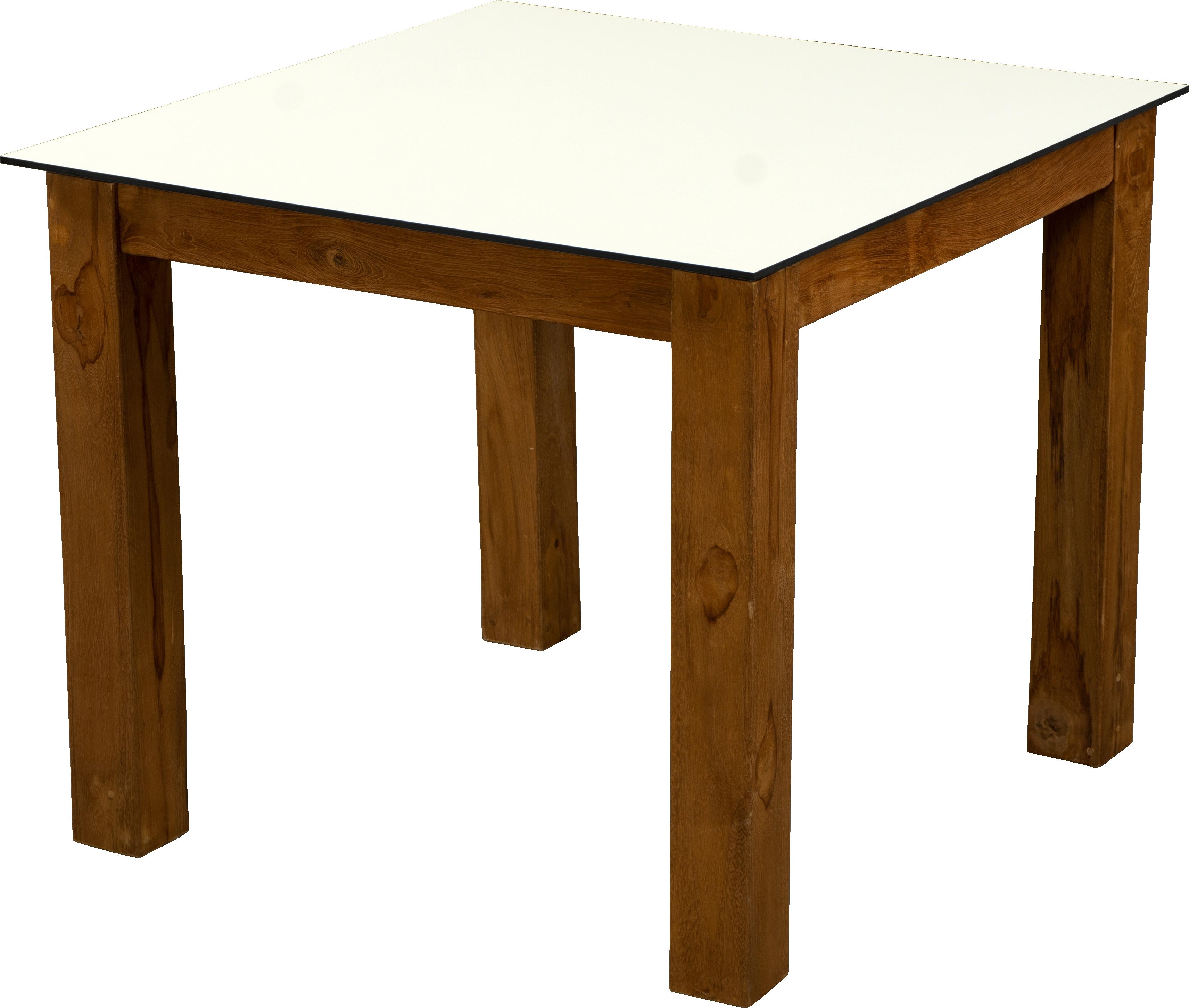 Inko Gartentisch Teakholz recycelt 90x90 cm Terrassentisch Tischplatte nach Wahl