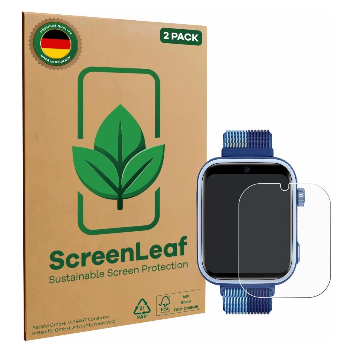 ScreenLeaf Schutzfolie für JoJoego 4G Smartwatch kids Displayschutz Display Schutz Folie Klar Transparent (6160535)