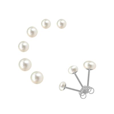 Perlenohrringe FIRETTI "Multipack Schmuck Geschenk Silber 925 Ohrschmuck Perle", weiß (silber, 925, weiß), Ohrringe, Damen, Perlen Silber 925 (Sterlingsilber), Perlen, Silber 925 (Sterlingsilber), mit Süßwasserzuchtperle