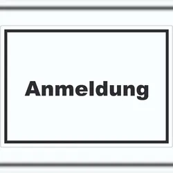 HB-Druck Anmeldung Aufkleber mit Text Aufnahme waagerecht A1 (594x841mm)