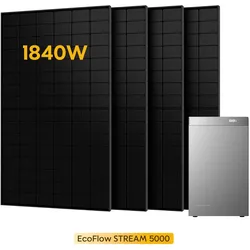 EcoFlow Stream 5000, All-in-One Speicher für Balkonkraftwerke, mit 4 Bifaziale Solarmodule, by Powerness - 455W X 4 / 5kWh / Selbstabholung