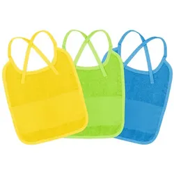 buttinette Sticklätzchen 3er-Pack, dunkelblau, lemon, sonnengelb