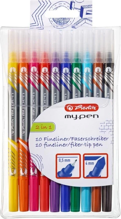 Herlitz Fineliner-Faserschreiber my.pen 10er 2 Spitzen