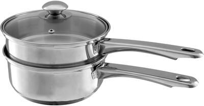 Classic Cuisine Stainless Steel 6 Cup Double Boiler and 1.5 Quart Saucepan 2-in-1 Combo