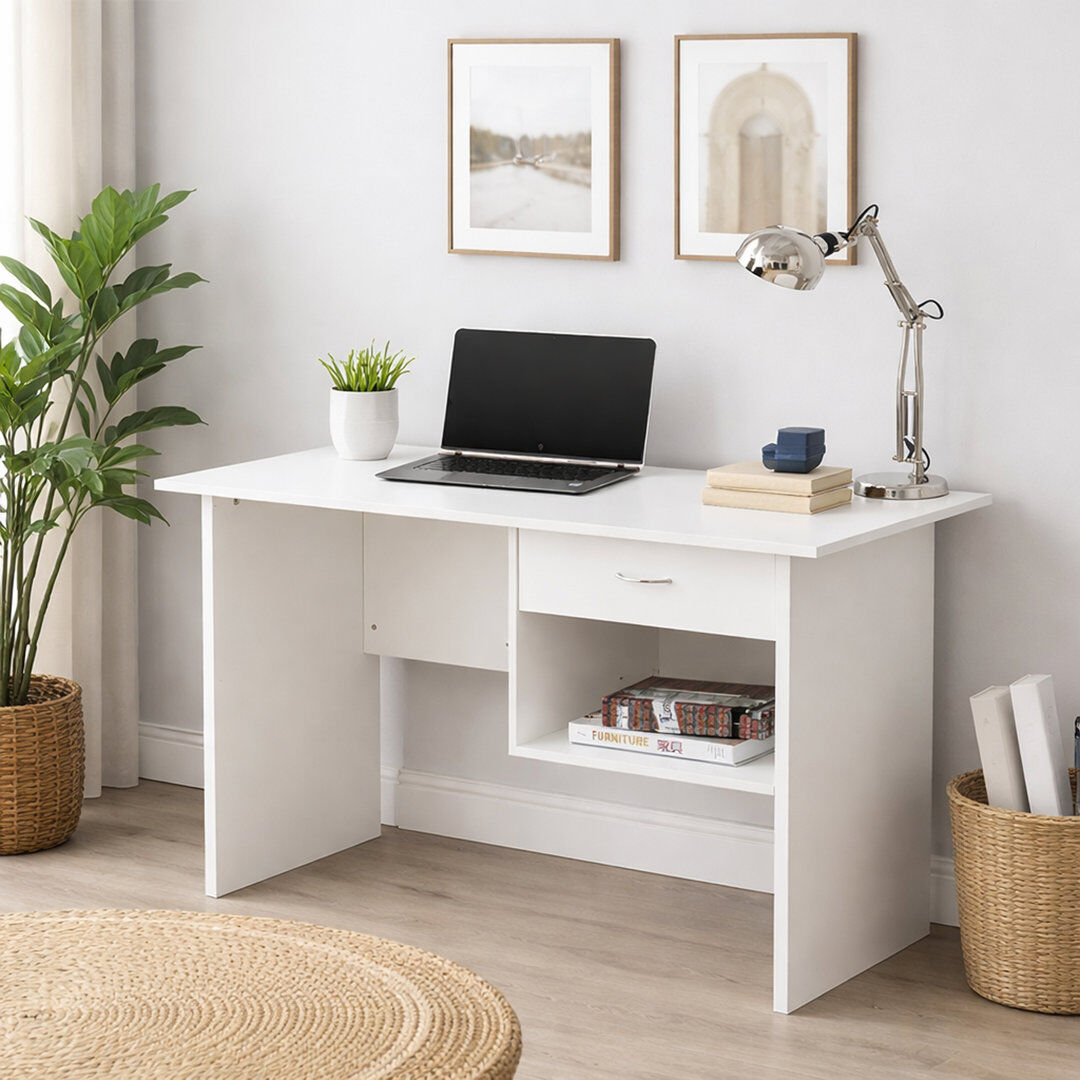 17 Stories Asman Computer Desk White