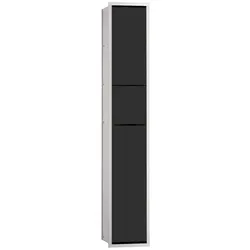 emco asis module 150 Gäste-WC-Modul-Unterputzmodell, Müllbeutelhalter, Toilettenpapierhalter, Toilettenbürstengarnitur, 976027570, Farbe: aluminium/schwarz
