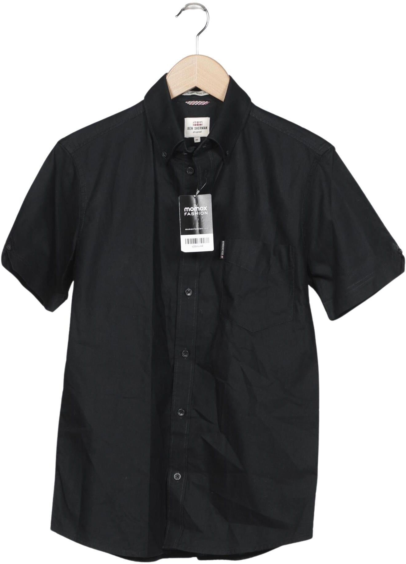 Ben Sherman Herren Hemd, Schwarz, Gr. XS, Baumwolle - Second Hand