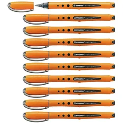 Stabilo, Schreibstifte, Tintenroller - worker+ - medium - 10er Pack - schwarz (10x)