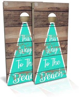 Skip's Garage Way To The Beach Outdoor Cornhole Board Set