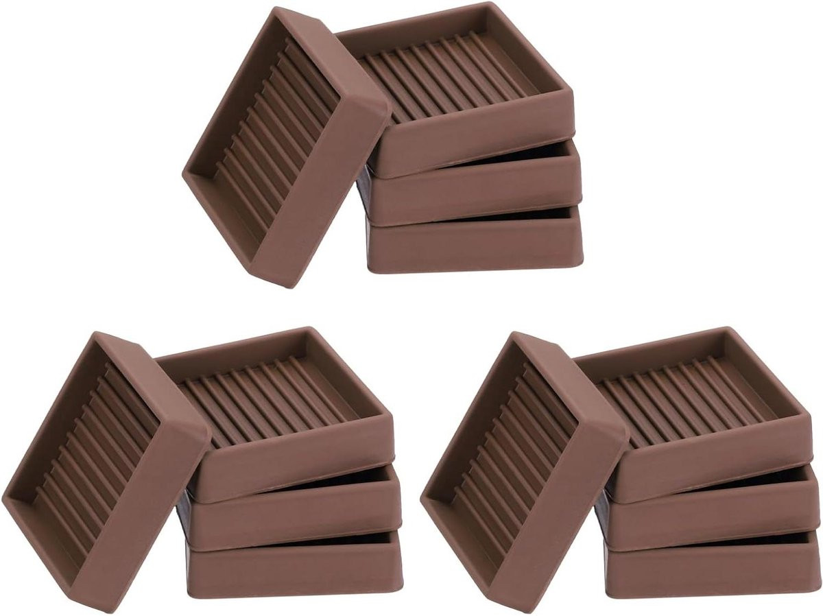 Rubberen Meubelpads Antislip Onderzetters Bruin 50 x 50 mm