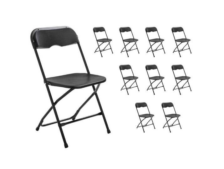 Chaises pliantes noires - MOB EVENT PRO - Lot de 10 - Pliant - Métal - Noir - 110kg