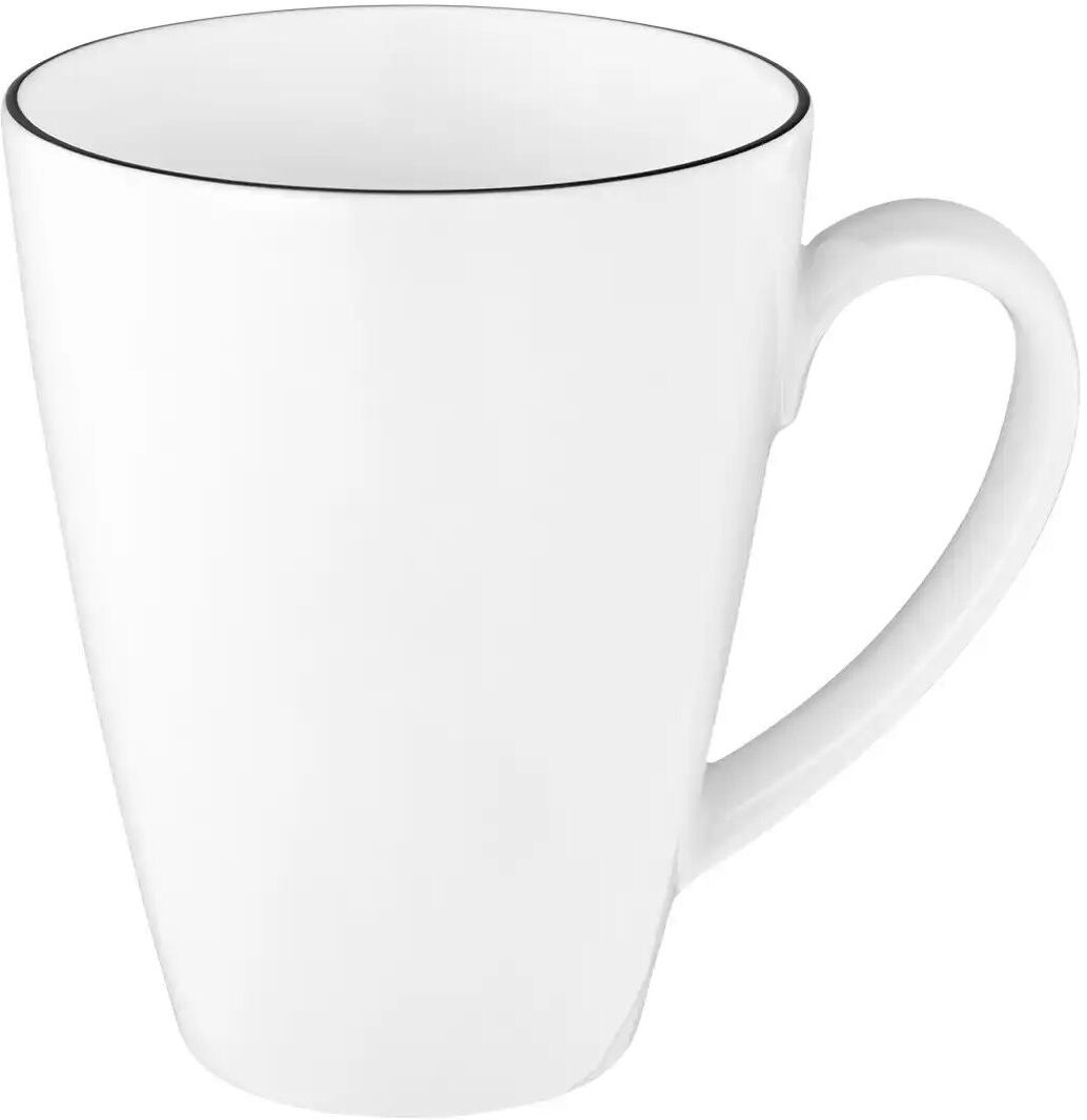 Seltmann Weiden Kaffeebecher  Lido Black Line ¦ weiß ¦ Porzellan