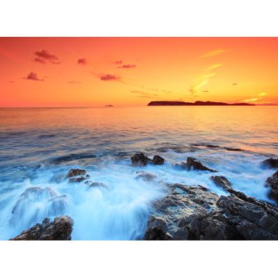 Fototapete PAPERMOON "Dubrovnik Sunset", bunt, B:2,5m L:1,86m, Vlies, Tapeten